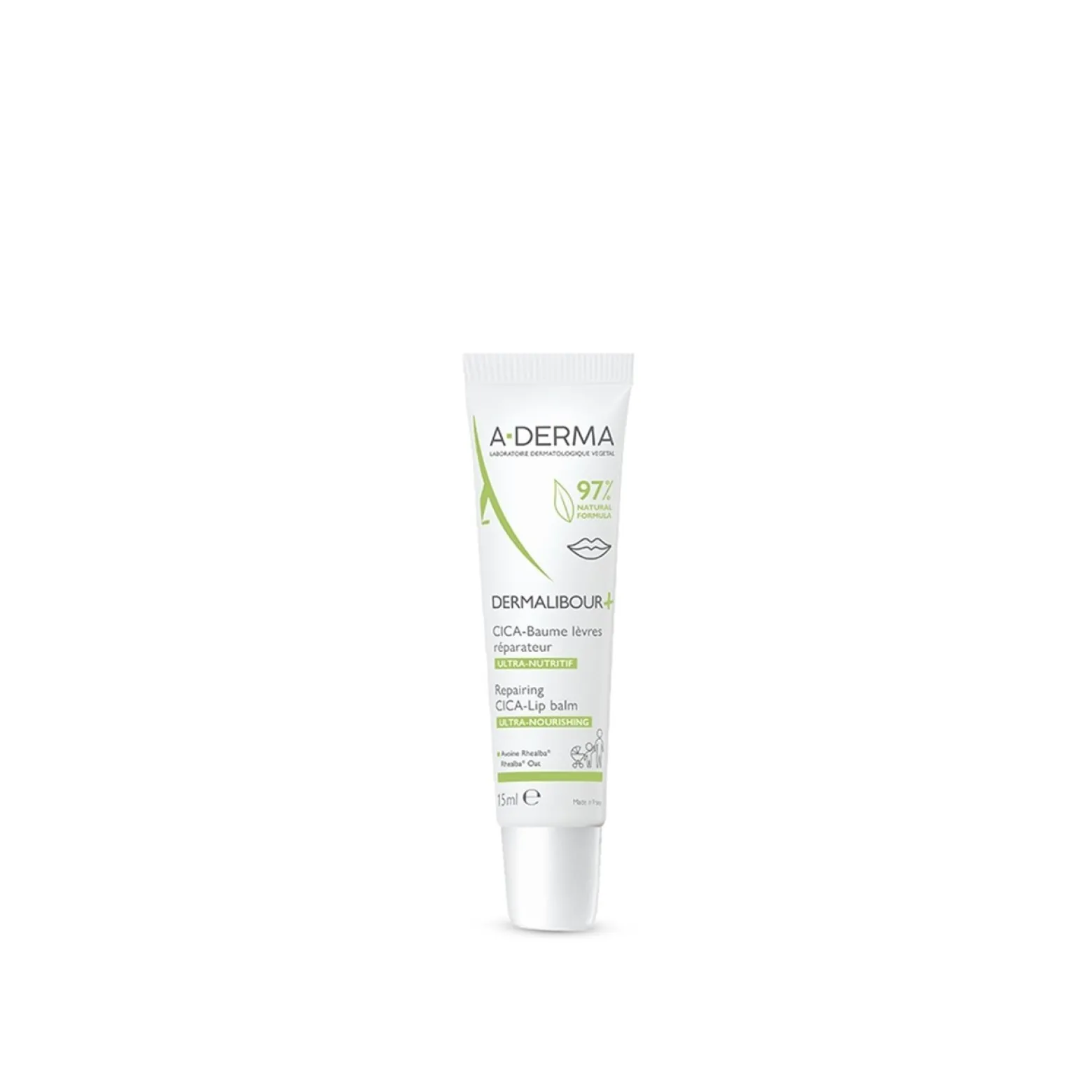 A-Derma Dermalibour+ Repairing CICA-Lip Balm 15ml (0.51floz)