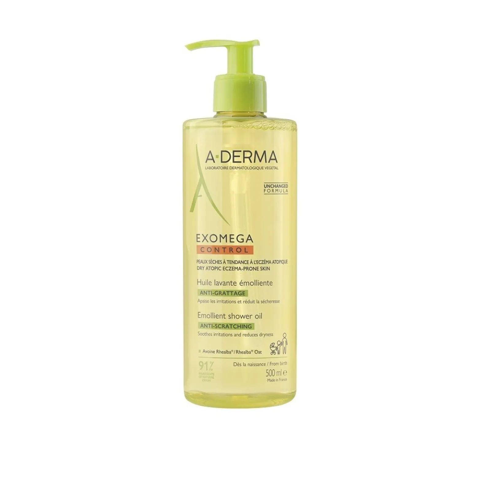 A-Derma Exomega Control Emollient Shower Oil 500ml (16.91floz)