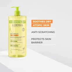 A-Derma Exomega Control Emollient Shower Oil 1L (33.8floz)