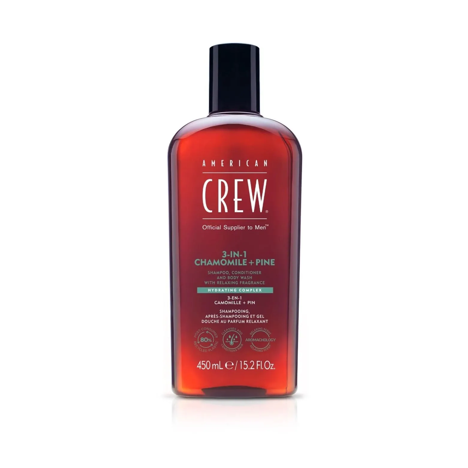 American Crew 3-In-1 Chamomile + Pine Shampoo, Conditioner and Body Wash 450ml (15.2floz)