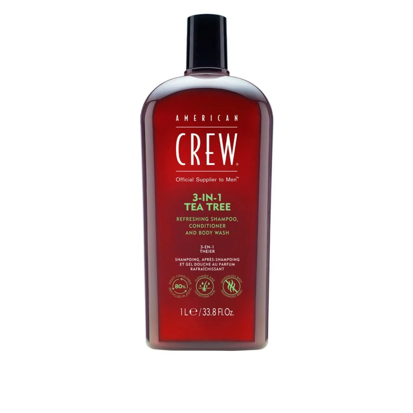 American Crew 3-In-1 Tea Tree Shampoo, Conditioner and Body Wash 1L (33.8floz)