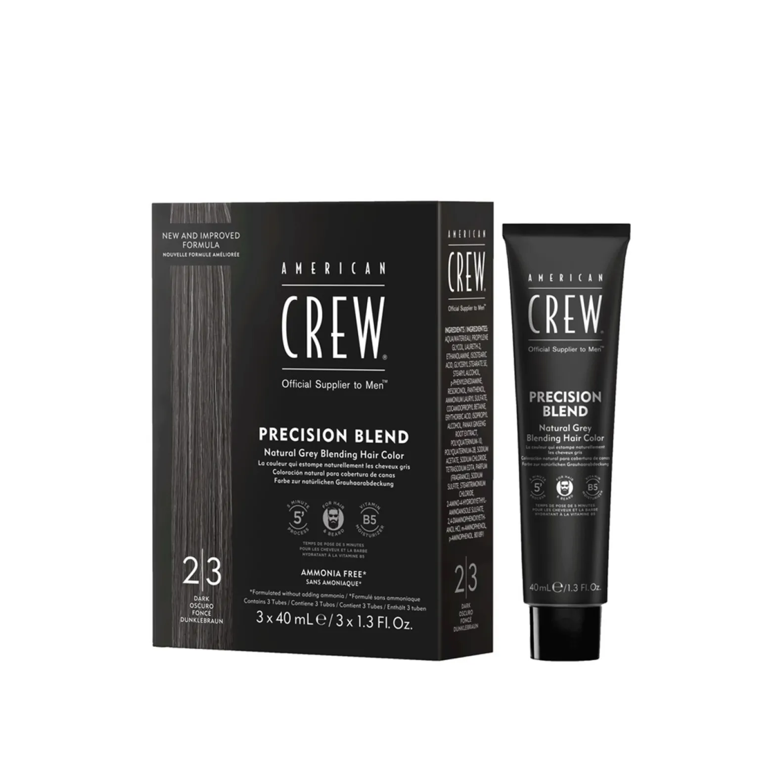 American Crew Precision Blend Hair Color 2/3 Dark 3x40ml (3x1.35floz)