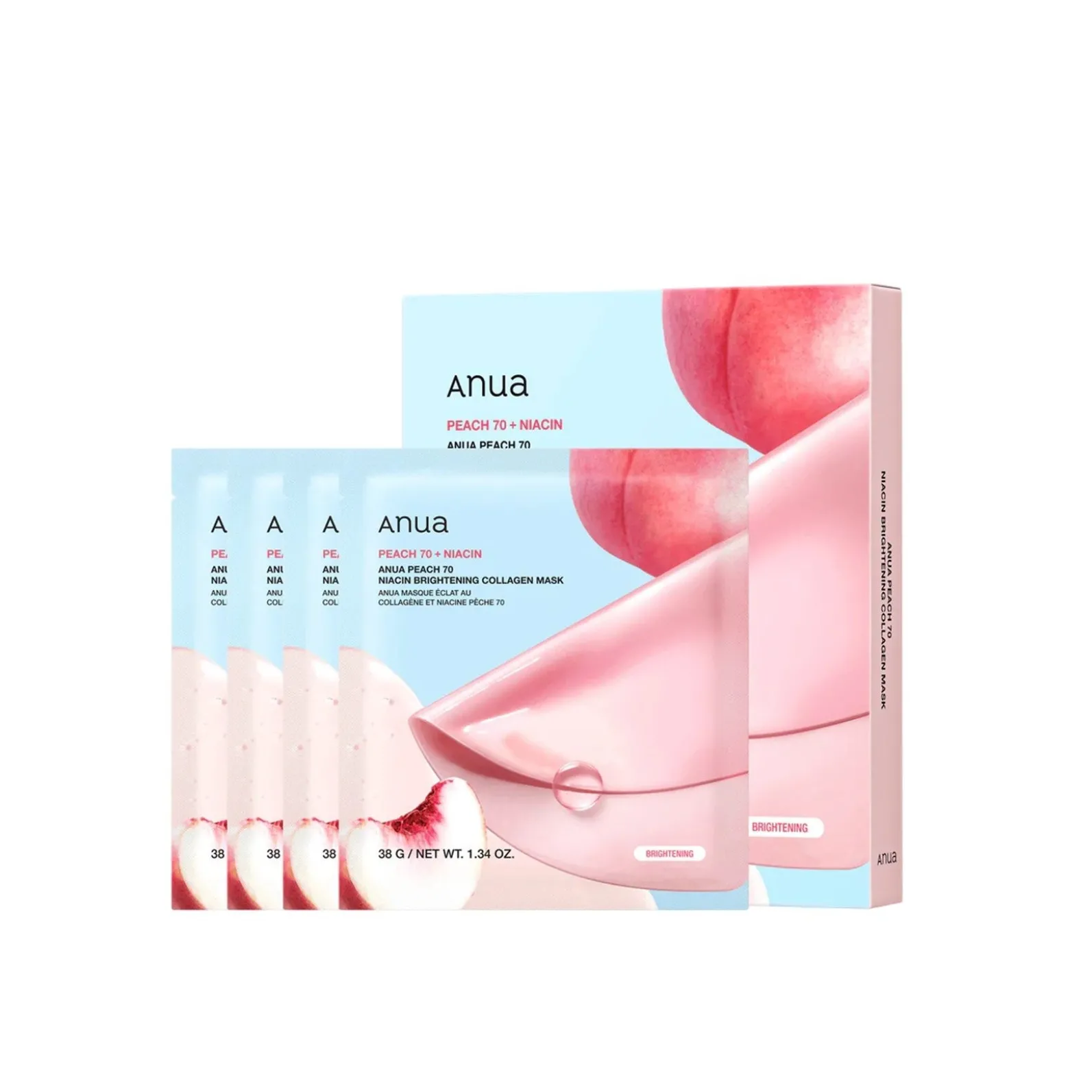 Anua Peach 70 Niacin Brightening Collagen Mask x4
