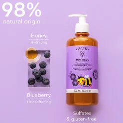 APIVITA Mini Bees Gentle Kids Shampoo Blueberry & Honey 500ml (16.9floz)