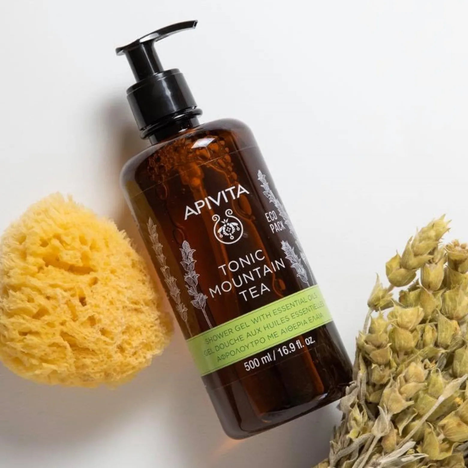 APIVITA Tonic Mountain Tea Shower Gel Essential Oils 500ml (16.91floz)