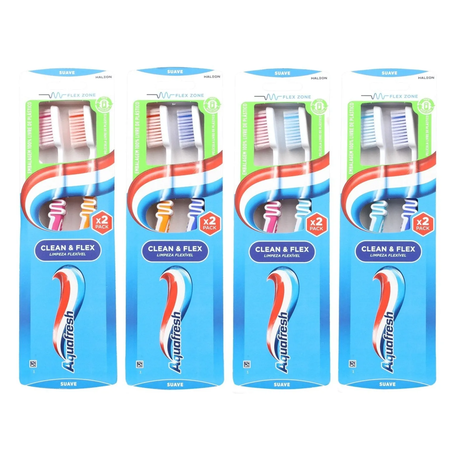 Aquafresh Clean & Flex Flexible Cleaning Soft Toothbrush x2