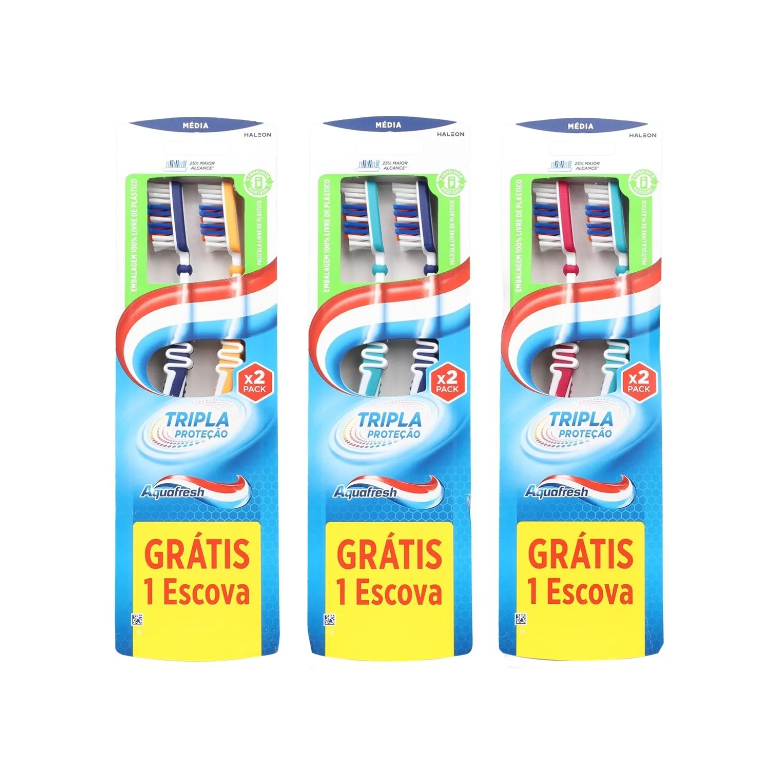 Aquafresh Triple Protection Medium Toothbrush x2