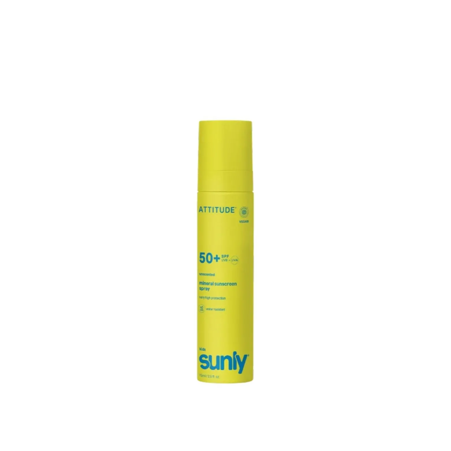 ATTITUDE Sunly Kids Unscented Mineral Sunscreen Spray SPF50+ 75ml (2.5floz)
