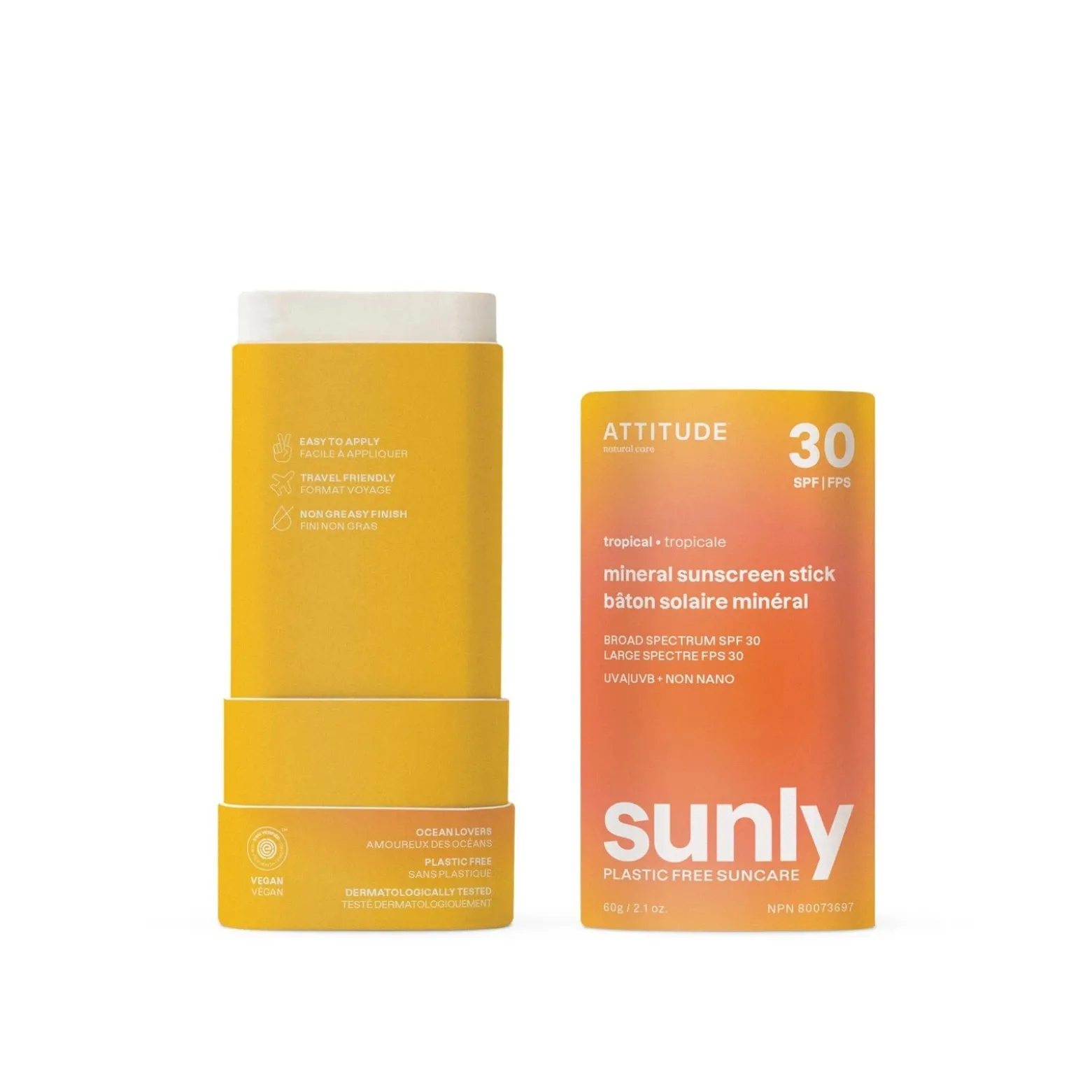 ATTITUDE Sunly Mineral Sunscreen Stick SPF30 Tropical 60g (2.1oz)