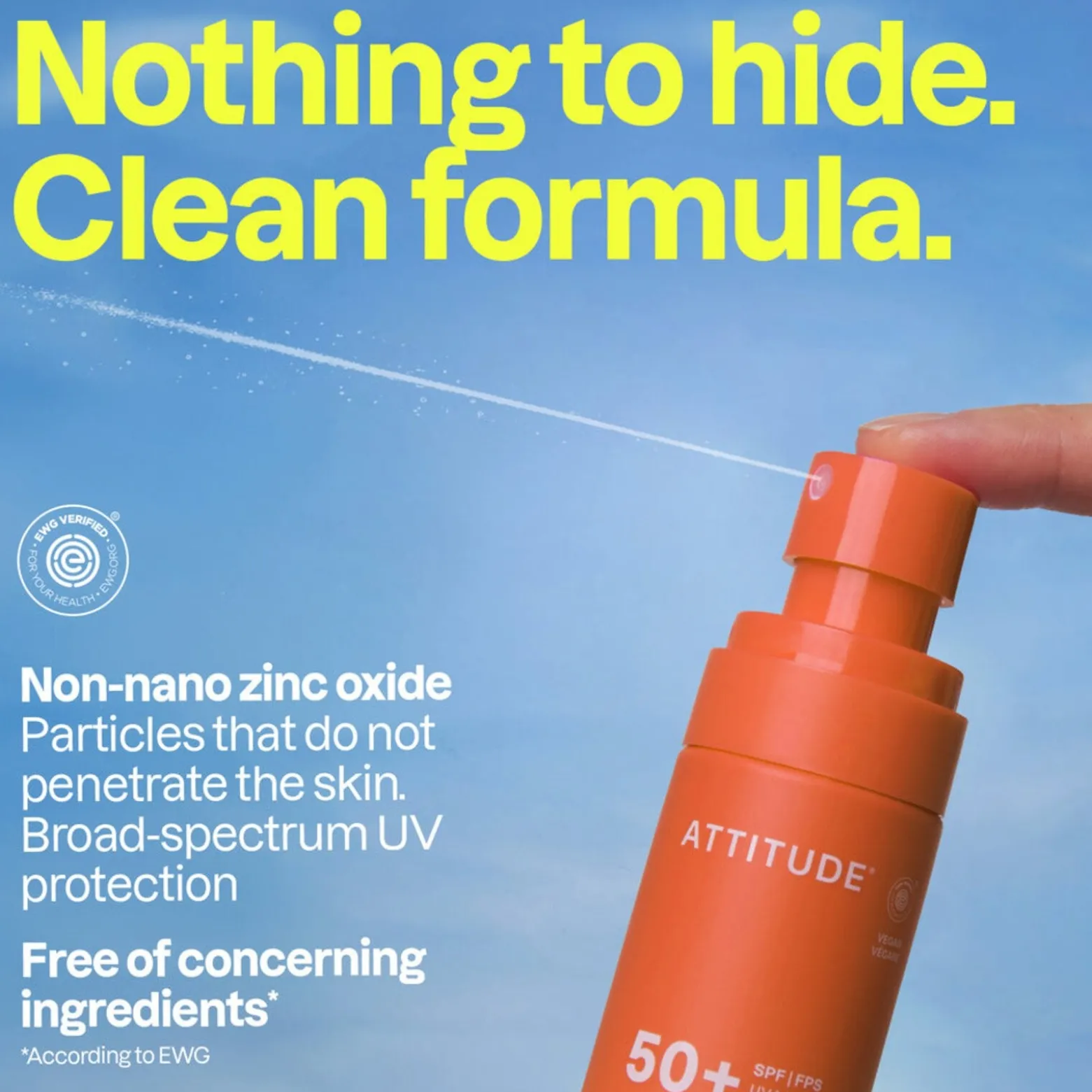 ATTITUDE Sunly Mineral Sunscreen Spray SPF50+ Tropical Coco 75ml (2.5floz)