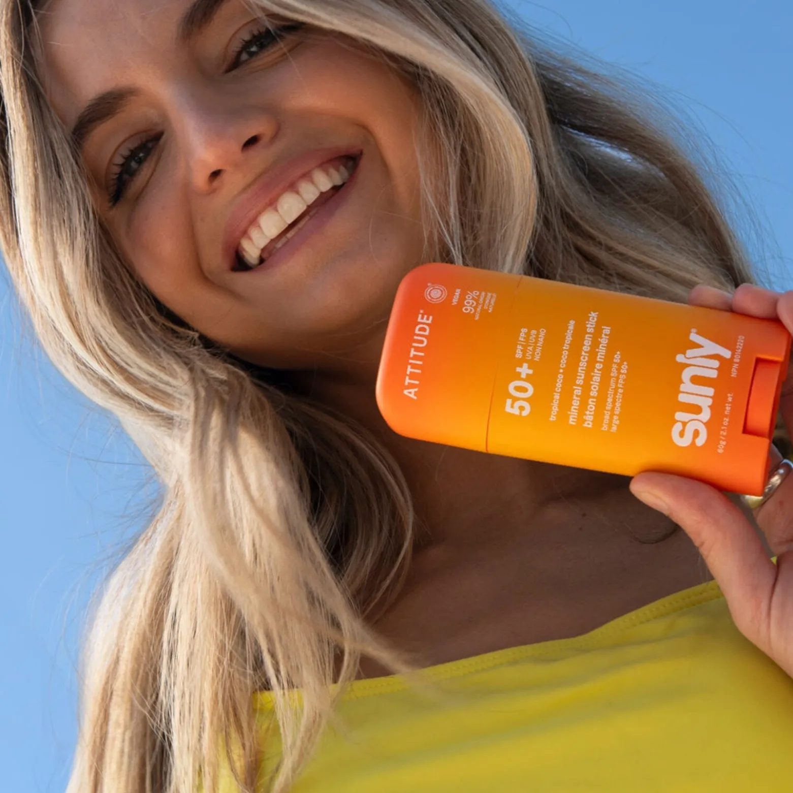 ATTITUDE Sunly Mineral Sunscreen Stick SPF50+ Tropical Coco 60g (2.1oz)