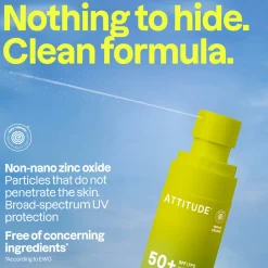 ATTITUDE Sunly Unscented Mineral Sunscreen Spray SPF50+ 75ml (2.5floz)