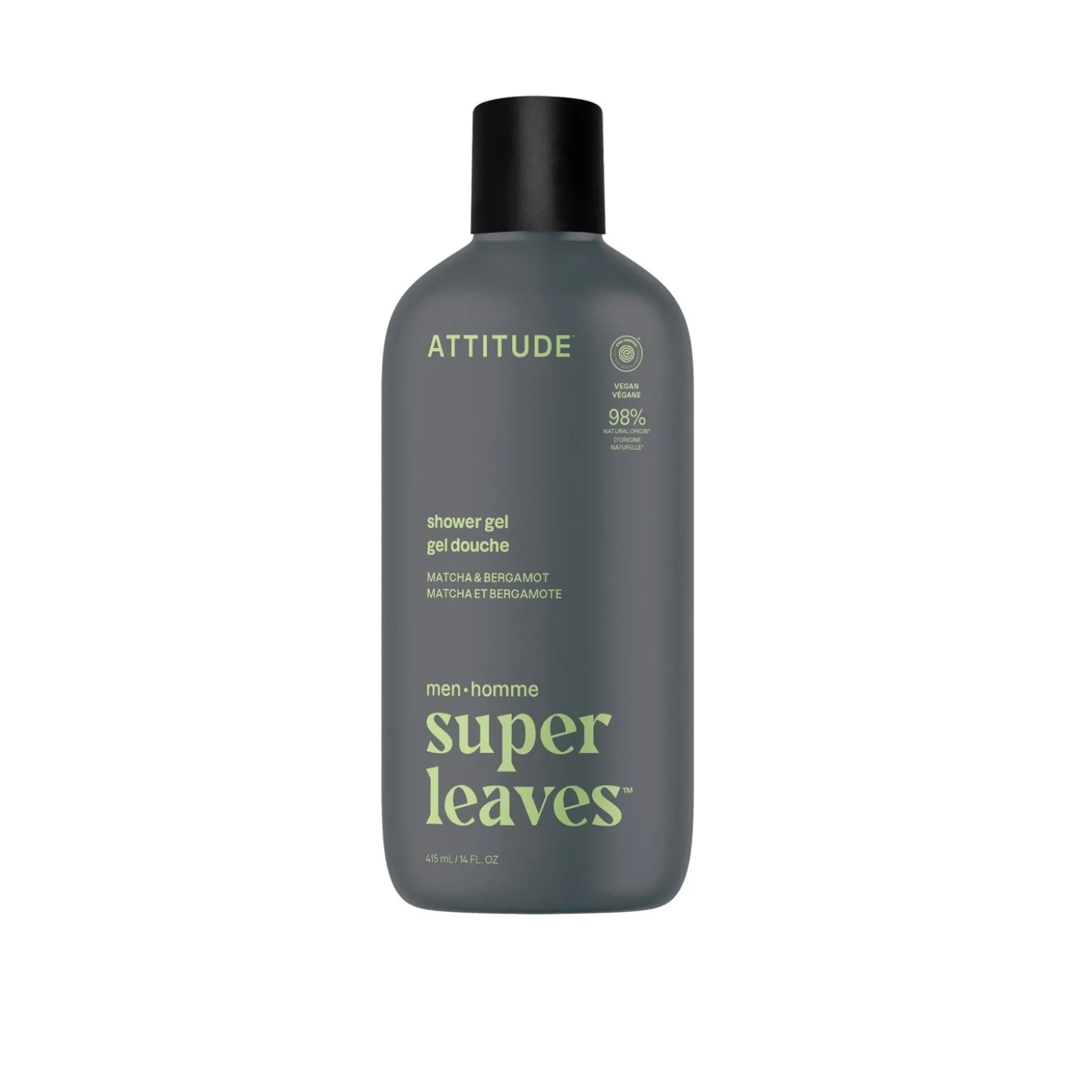 ATTITUDE Super Leaves Men Shower Gel Matcha & Bergamot 415ml (14floz)