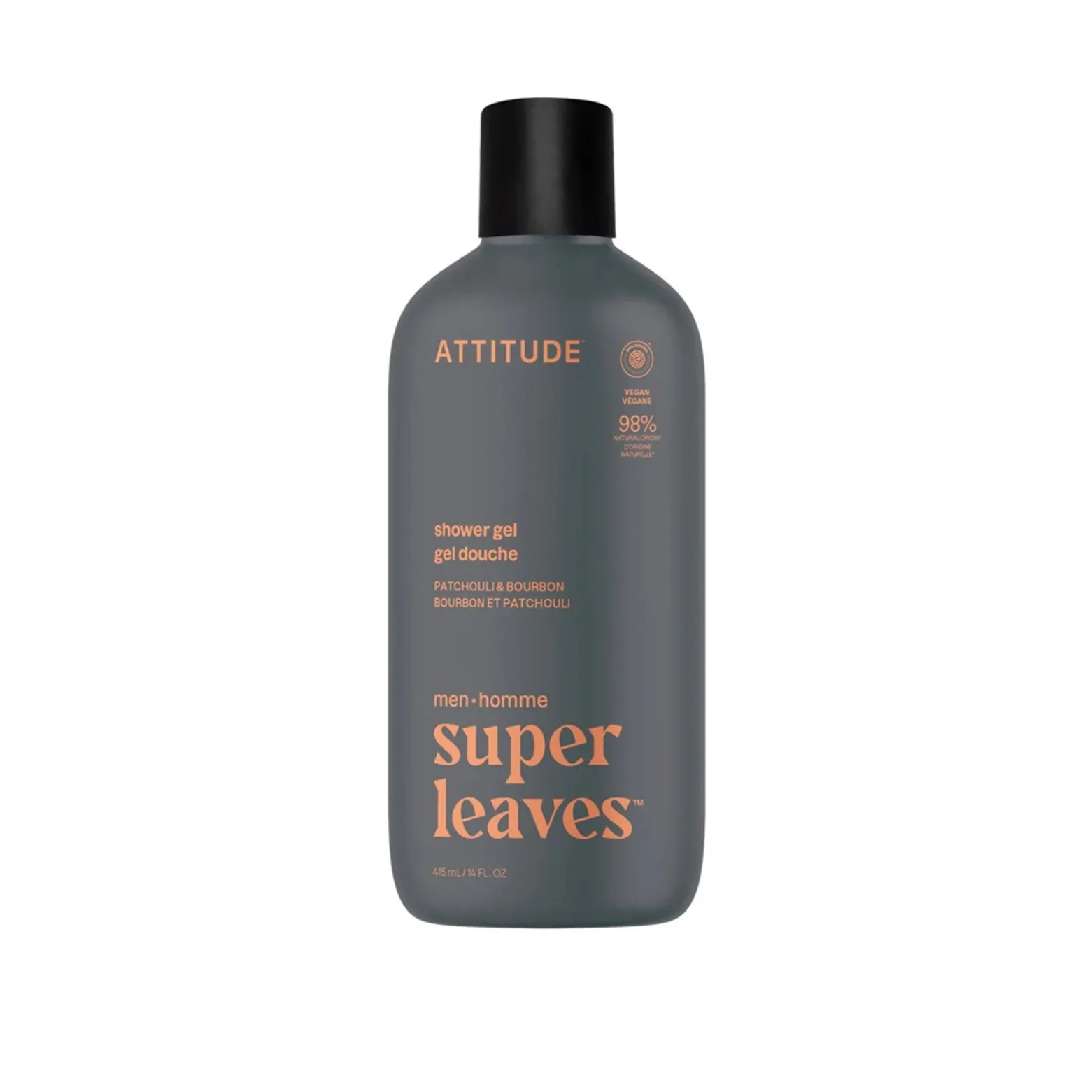 ATTITUDE Super Leaves Men Shower Gel Patchouli & Bourbon 415ml (14floz)