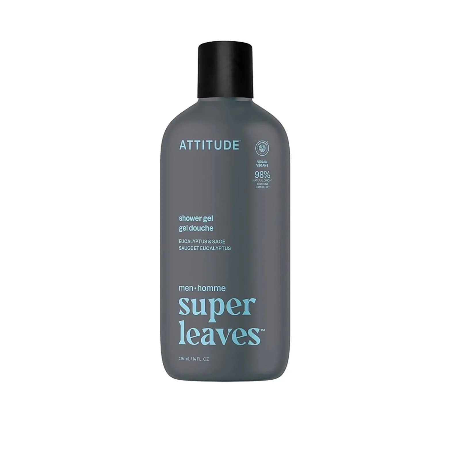 ATTITUDE Super Leaves Men Shower Gel Eucalyptus & Sage 415ml (14floz)