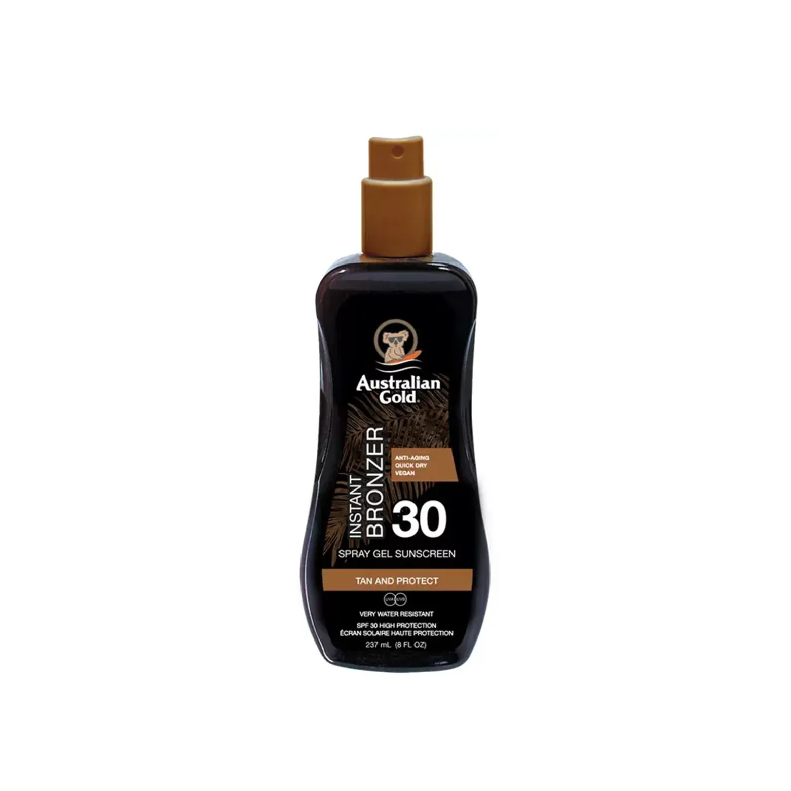 Australian Gold Instant Bronzer Spray Gel Sunscreen SPF30 237ml (8floz)