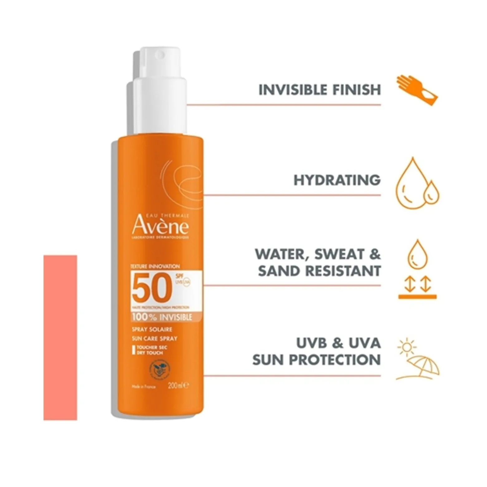 Avène 100% Invisible Sun Care Spray SPF50 Sunscreen 200ml (6.76floz)