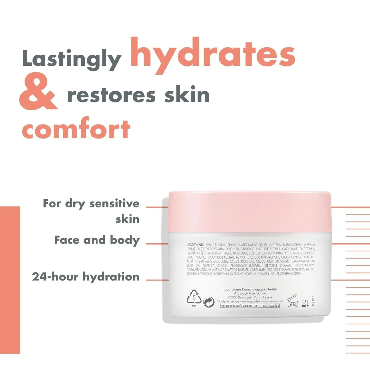 Avène Body Moisturizing Melt-In Balm 250ml (8.4floz)