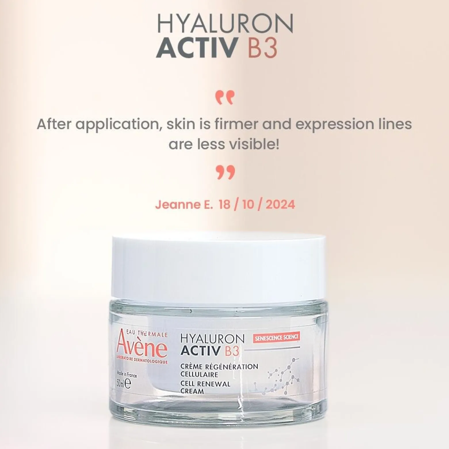 Avène Hyaluron Activ B3 Cell Renewal Cream 50ml (1.6floz)