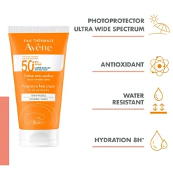 Avène Sun Very High Protection Cream Fragrance-Free SPF50+ Sunscreen 50ml (1.69floz)