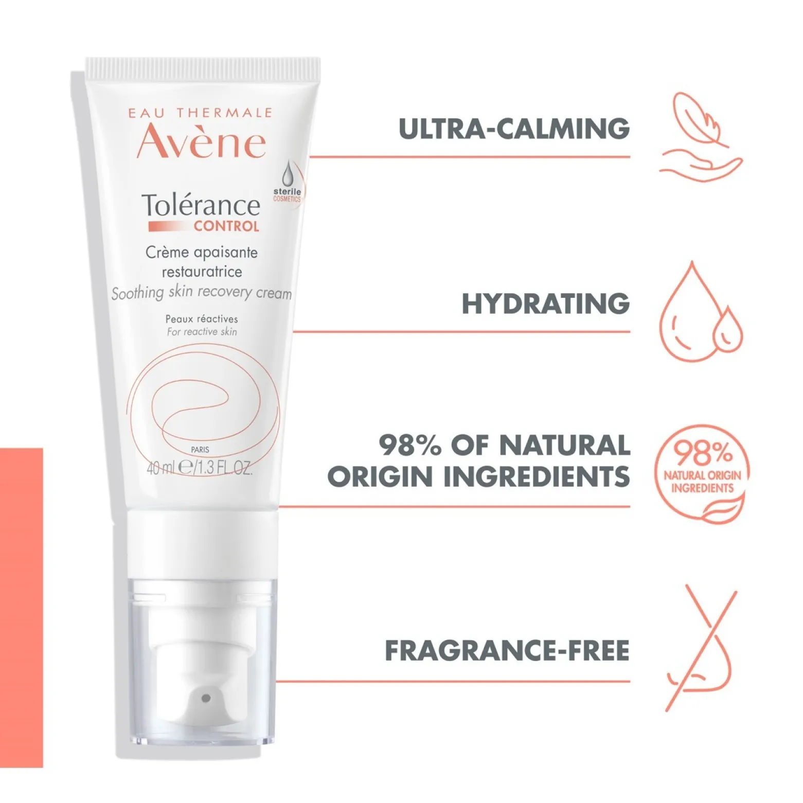 Avène Tolérance Control Soothing Skin Recovery Cream Reactive Skin 40ml (1.35floz)