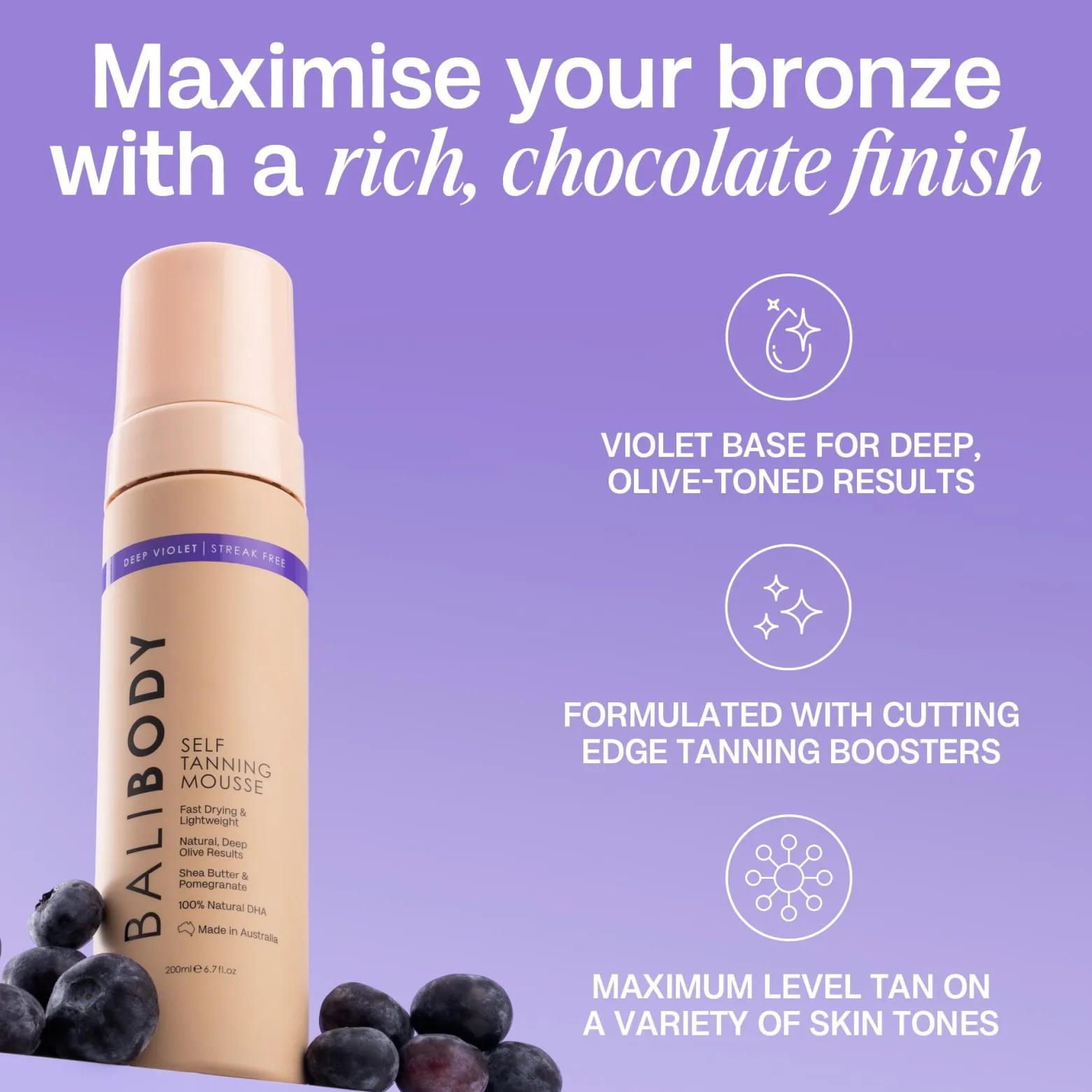 Bali Body Deep Violet Self Tanning Mousse 200ml (6.7floz)