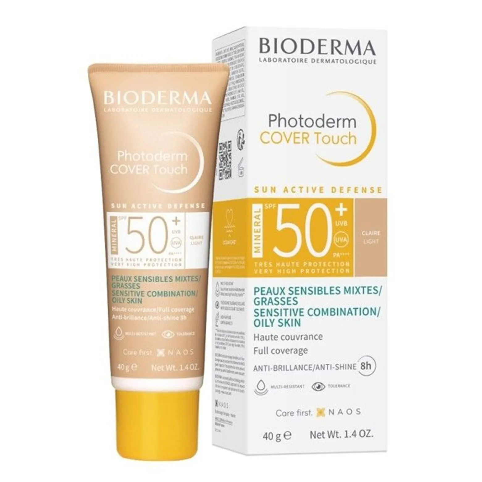 Bioderma Photoderm Cover Touch Mineral SPF50+ Sunscreen Light 40g (1.41oz)