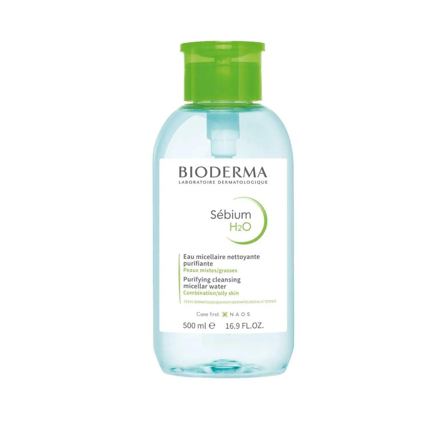 Bioderma Sebium H2O Purifying Cleansing Micellar Water w/ Pump 500ml (16.91floz)