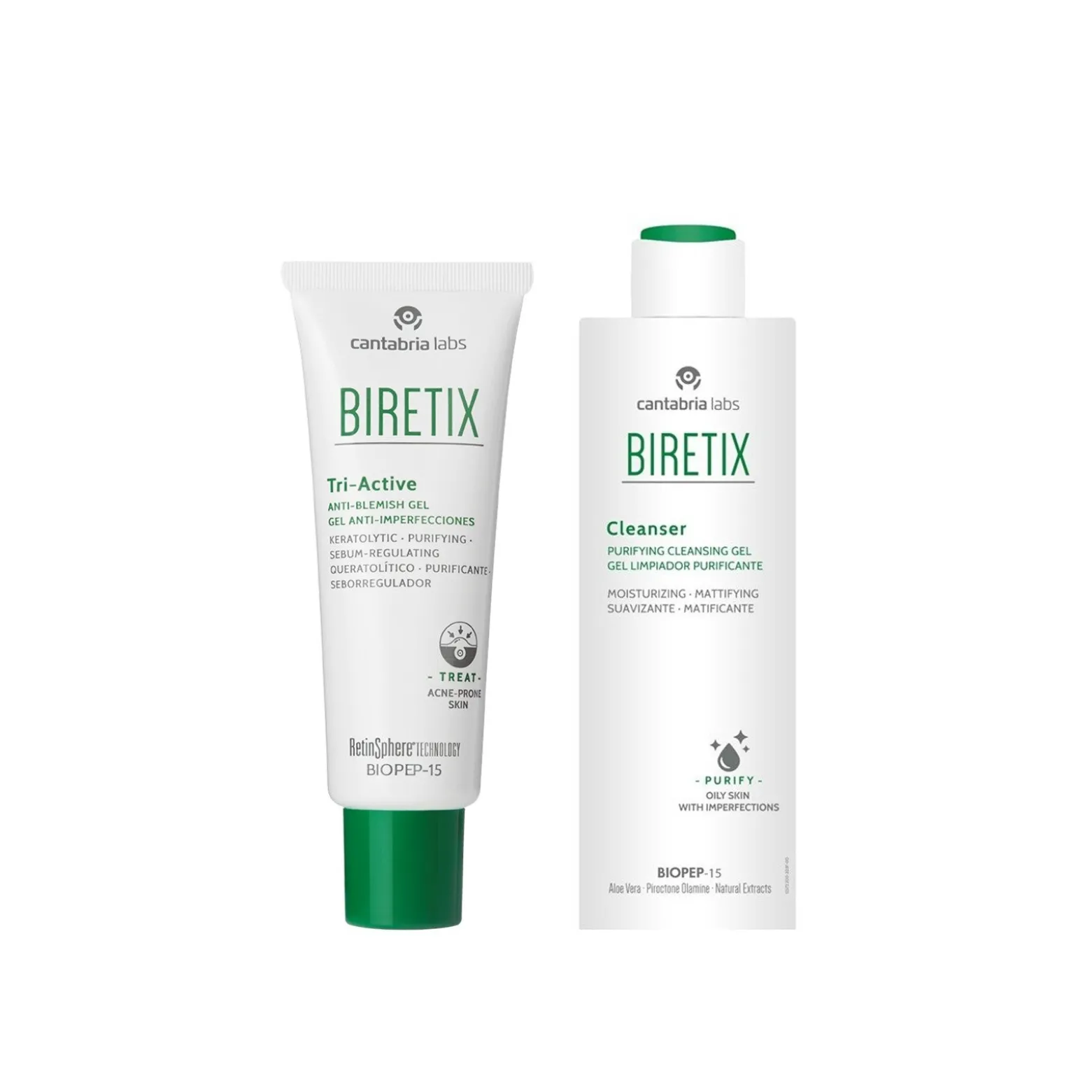 Biretix Anti-Blemish Tri-Active Gel + Cleanser Routine (1.69floz + 6.76floz)