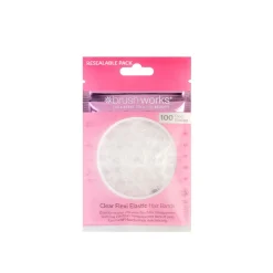 Brushworks Clear Flexi Elastic Hair Bands x100