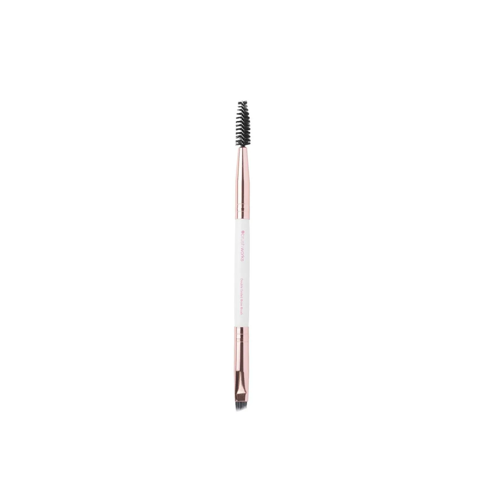 Brushworks Double Ended Brow Brush White & Gold