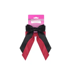 Brushworks Satin Hair Bow Duo Black & Red