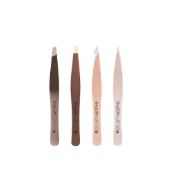 Brushworks The Complete HD Combination Tweezer Set Gold
