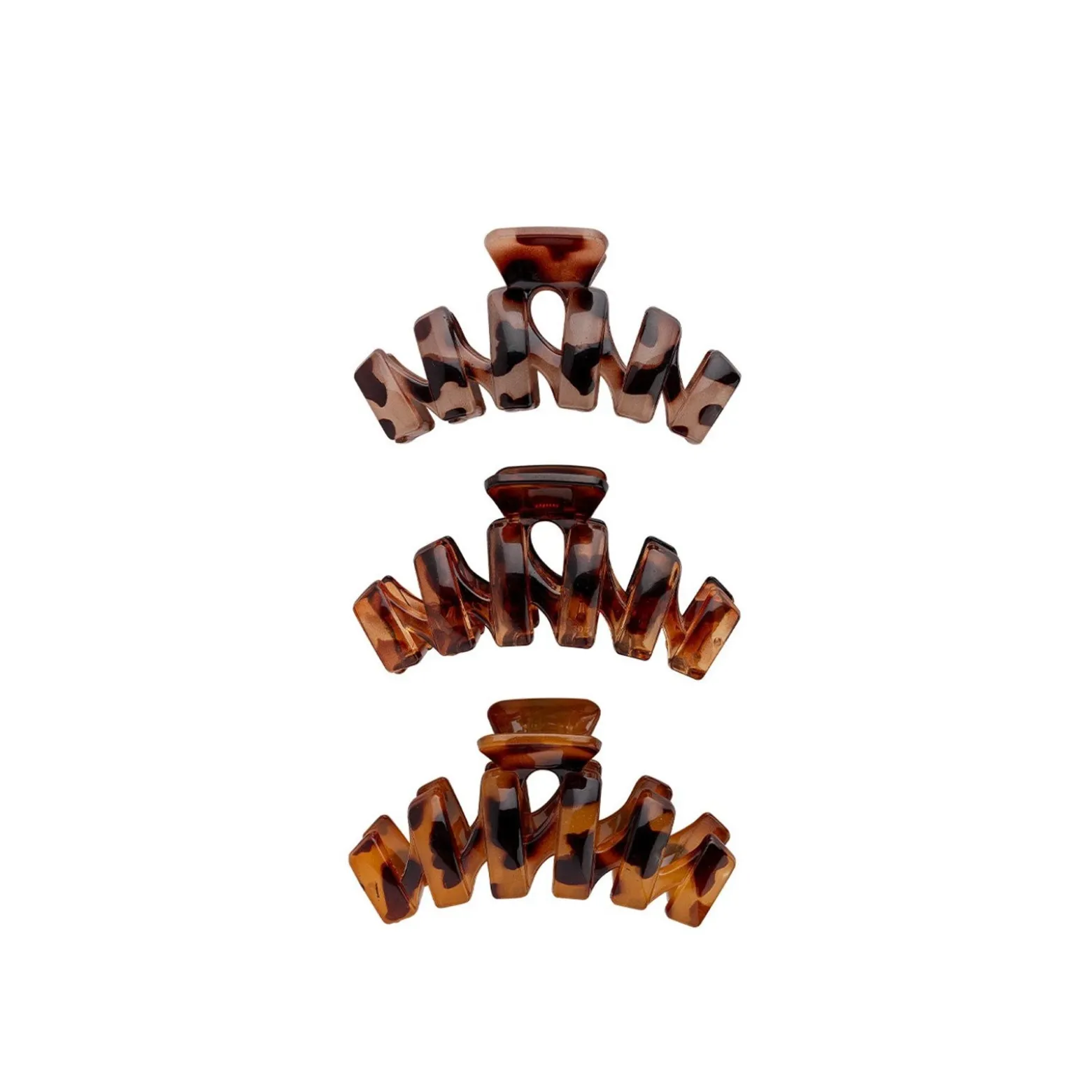 Brushworks Tortoiseshell Claw Clips x3