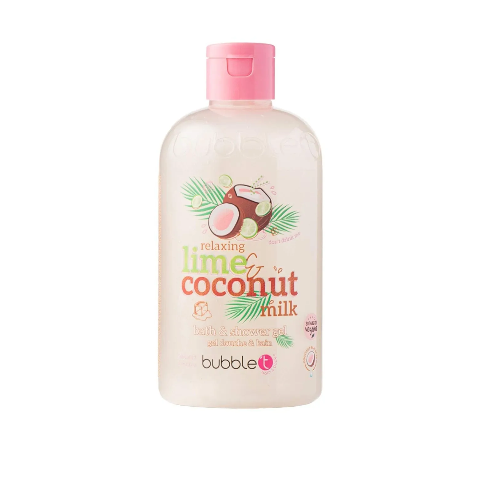 Bubble T Relaxing Lime & Coconut Milk Bath & Shower Gel 500ml (16.9floz)