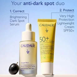 Caudalie Vinoperfect Brightening Dark Spot Serum 30ml + Very High Protection Lightweight Cream 20ml (1floz + 0.6floz)
