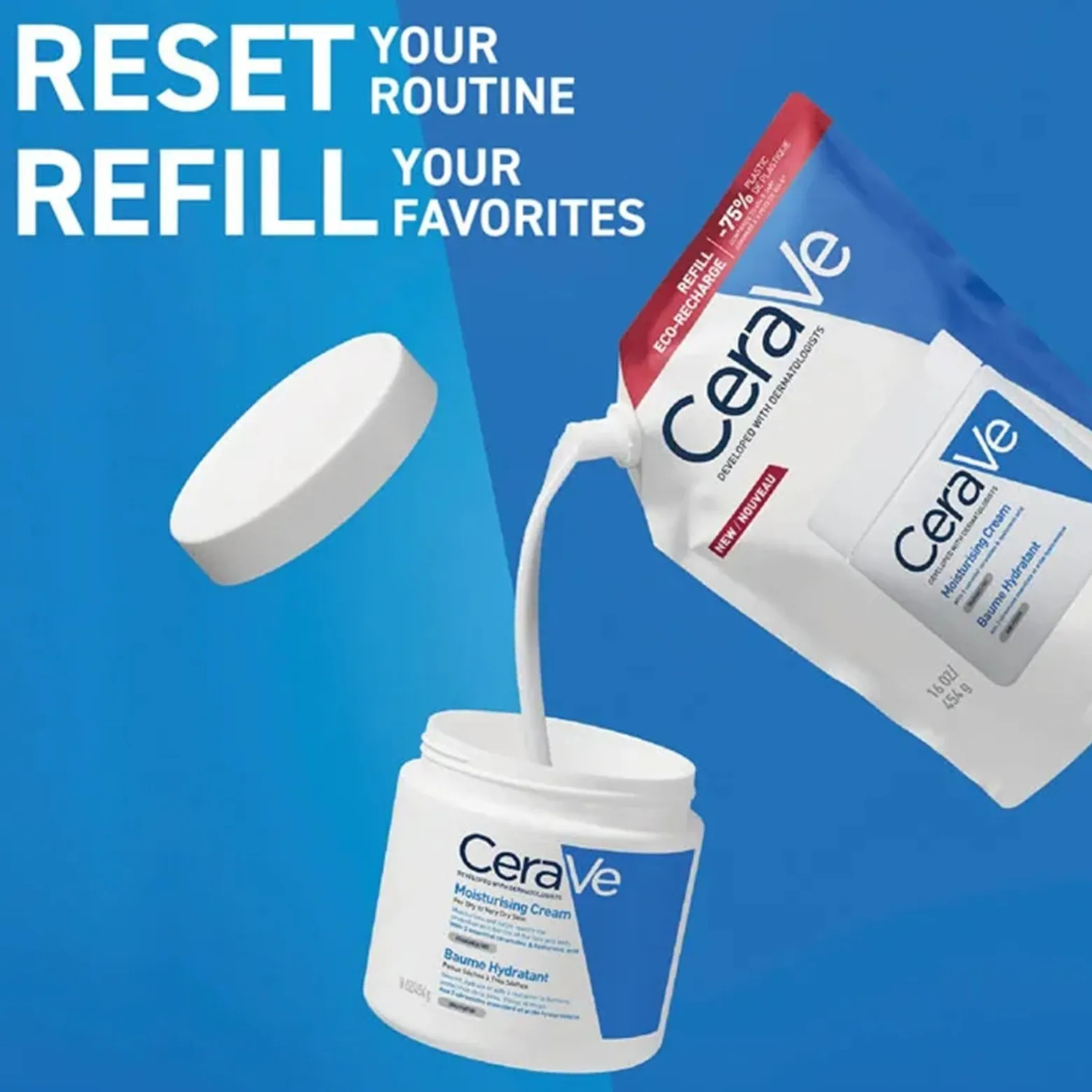 CeraVe Moisturizing Cream Dry to Very Dry Skin Eco-Refill 454g (16oz)