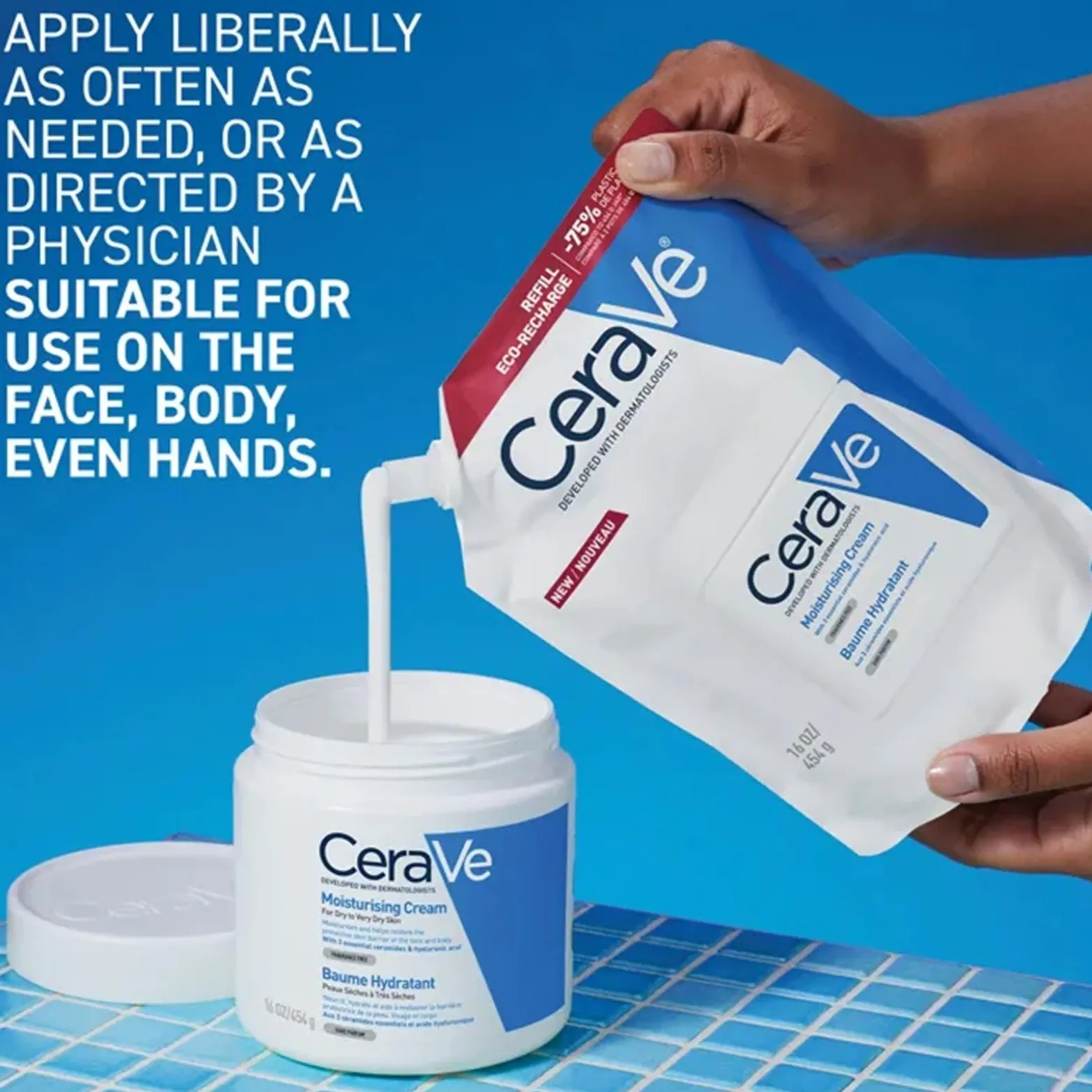 CeraVe Moisturizing Cream Dry to Very Dry Skin Eco-Refill 454g (16oz)
