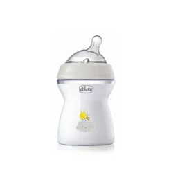 Chicco Natural Feeling Medium Flow BPA-Free Plastic Bottle 2m+ Beige 250ml (9floz)