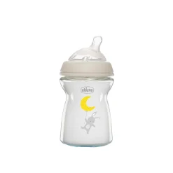 Chicco Natural Feeling Slow Flow Glass Bottle 0m+ Beige 250ml (9floz)