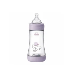 Chicco Perfect 5 Intui-Flow System Baby BPA-Free Plastic Bottle Medium Flow 2m+ Violet 240ml (8floz)