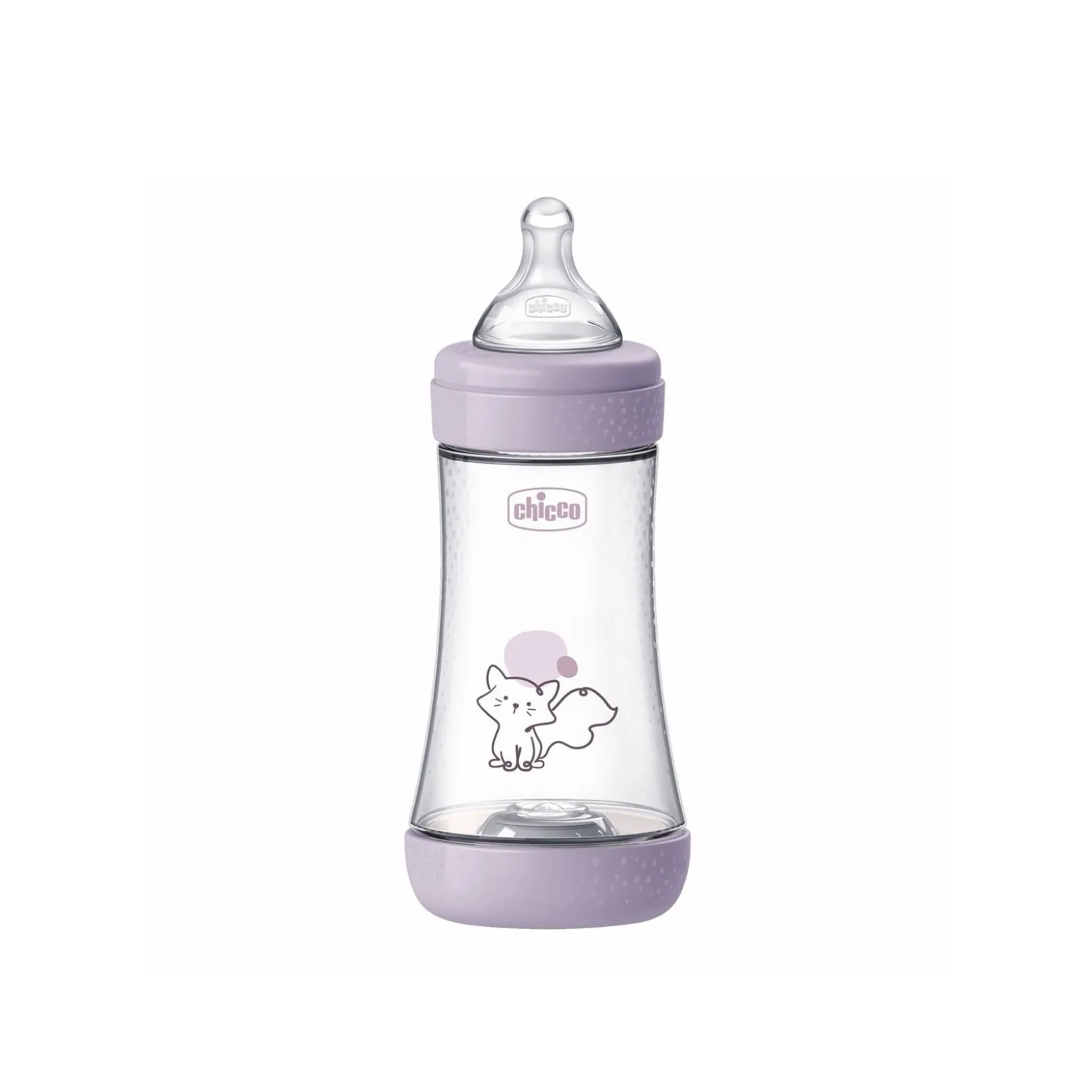 Chicco Perfect 5 Intui-Flow System Baby BPA-Free Plastic Bottle Medium Flow 2m+ Violet 240ml (8floz)
