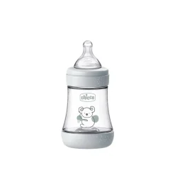 Chicco Perfect 5 Intui-Flow System Baby BPA-Free Plastic Bottle Slow Flow 0m+ Grey 150ml (5floz)