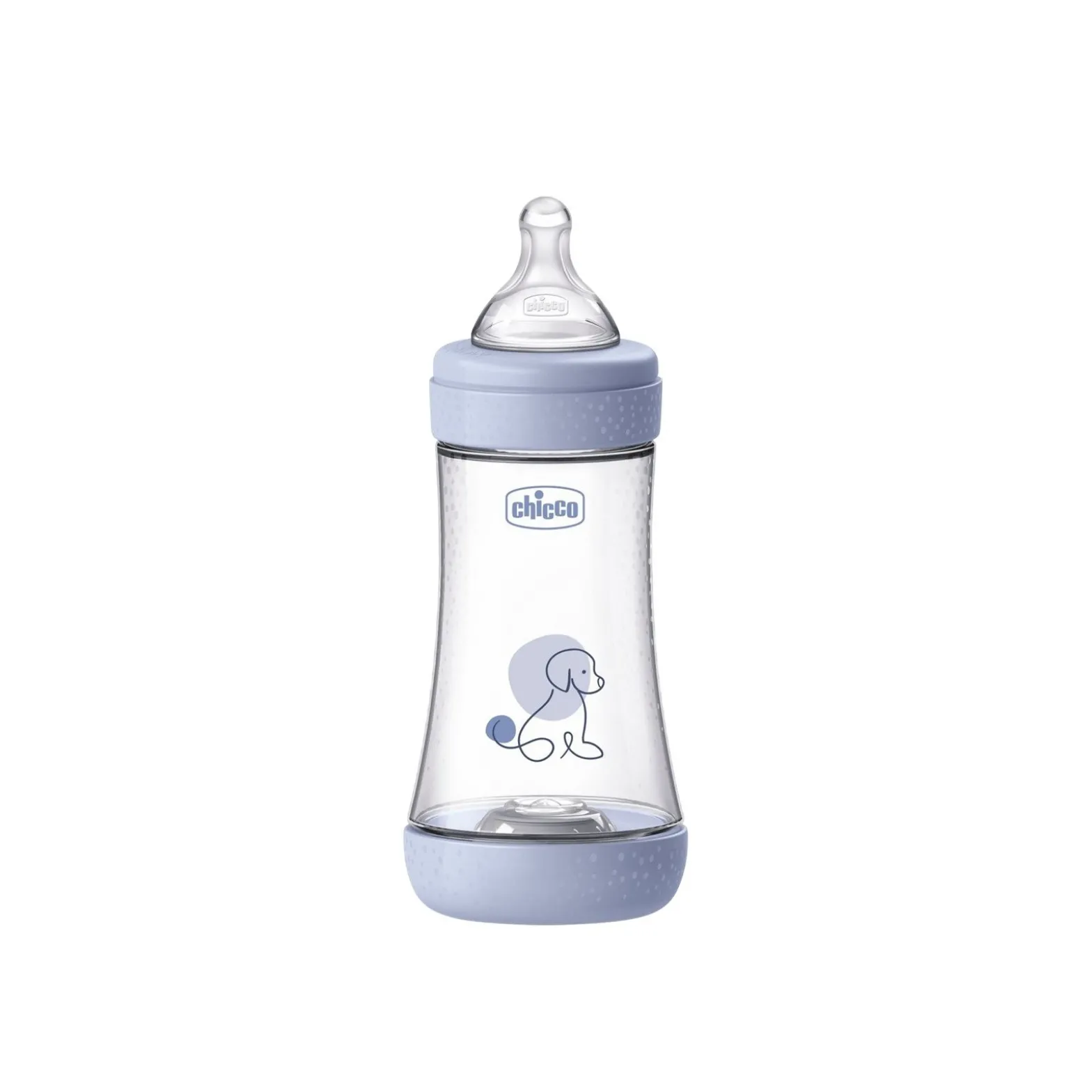 Chicco Perfect 5 Intui-Flow System Baby BPA-Free Plastic Bottle Medium Flow 2m+ Blue 240ml (8floz)