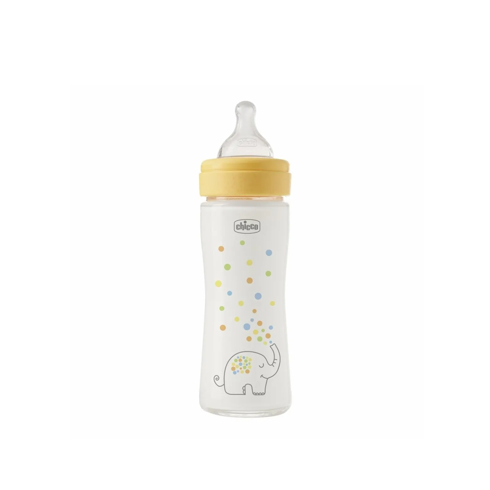 Chicco Perfect Easy Slow Flow Glass Bottle 0m+ Yellow 240ml (8.0floz)