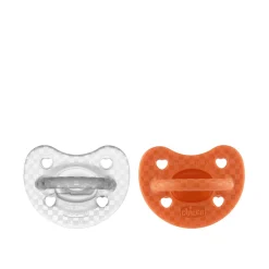 Chicco PhysioForma Luxe Silicone Pacifier 16-36m Orange/Transparent x2