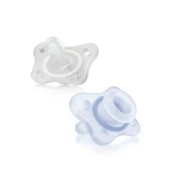 Chicco PhysioForma Mini Soft Silicone Pacifier 0-2m Transparent/Blue x2