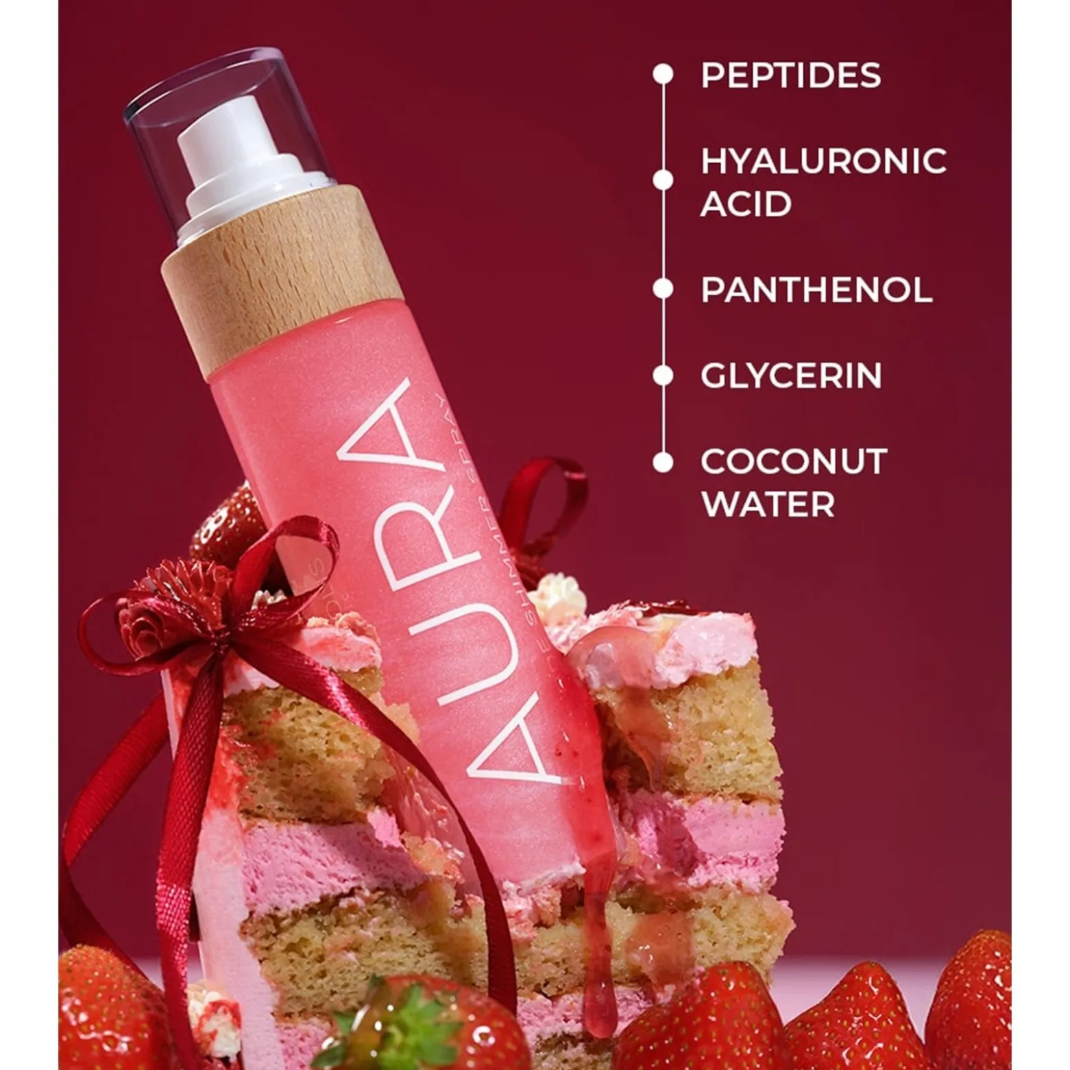 COCOSOLIS Aura Peptide Shimmer Spray Pink 100ml (3.38floz)