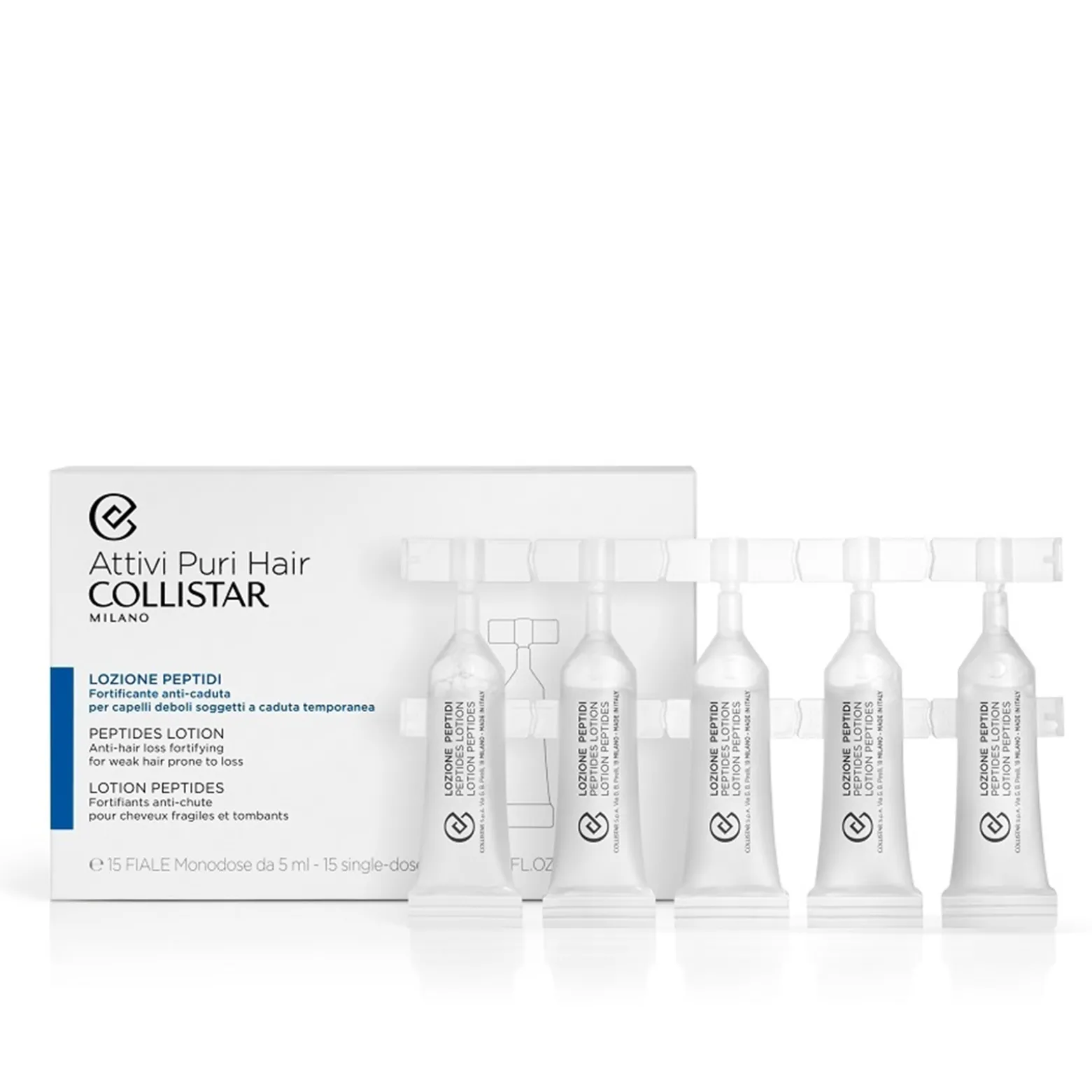 Collistar Pure Actives Hair Peptides Lotion Anti-Hair Loss Fortifying 5ml x15 (0.15flozx15)