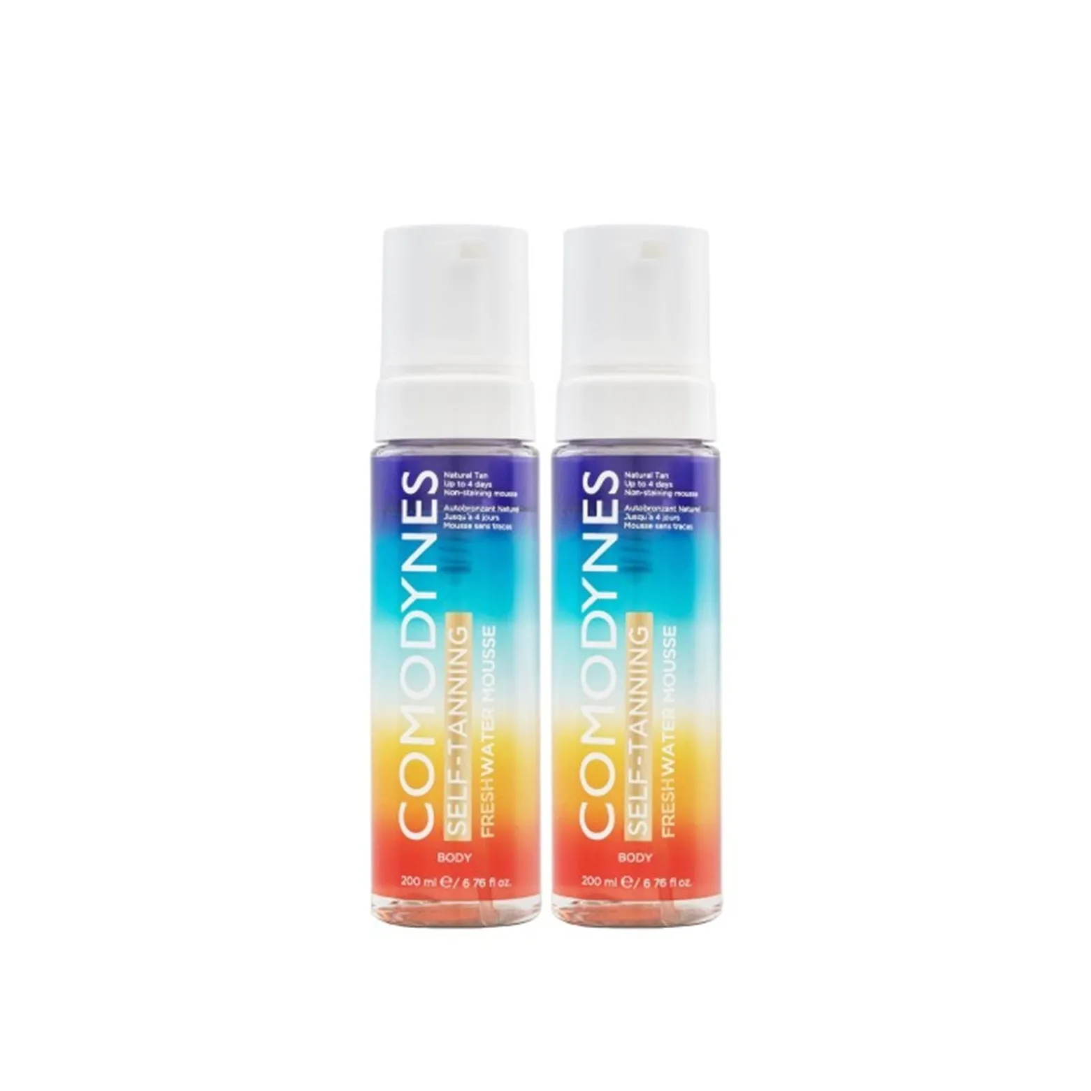 Comodynes Self-Tanning Body Fresh Water Mousse 200ml x2 (2x6.76floz)